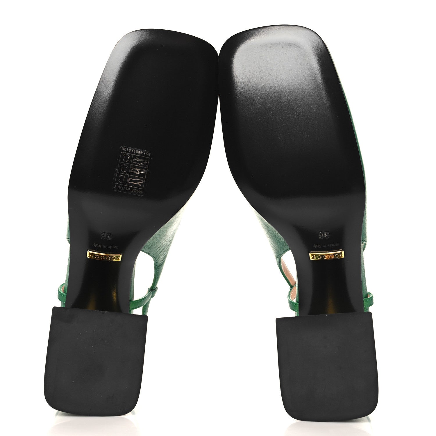 Gucci Malaga Kid Horsebit 75mm Slingback Pumps 36 New Shamarock 6 of 9