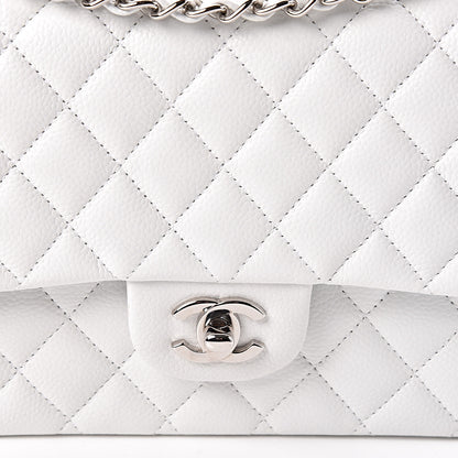 Chanel Caviar Quilted Medium Double Flap White 19 of 23