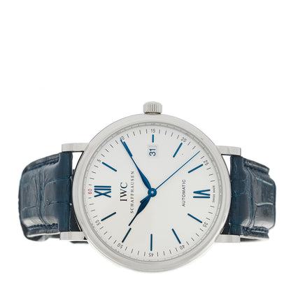 IWC Stainless Steel Alligator 40mm Portofino Automatic Watch IW356527 2 of 5