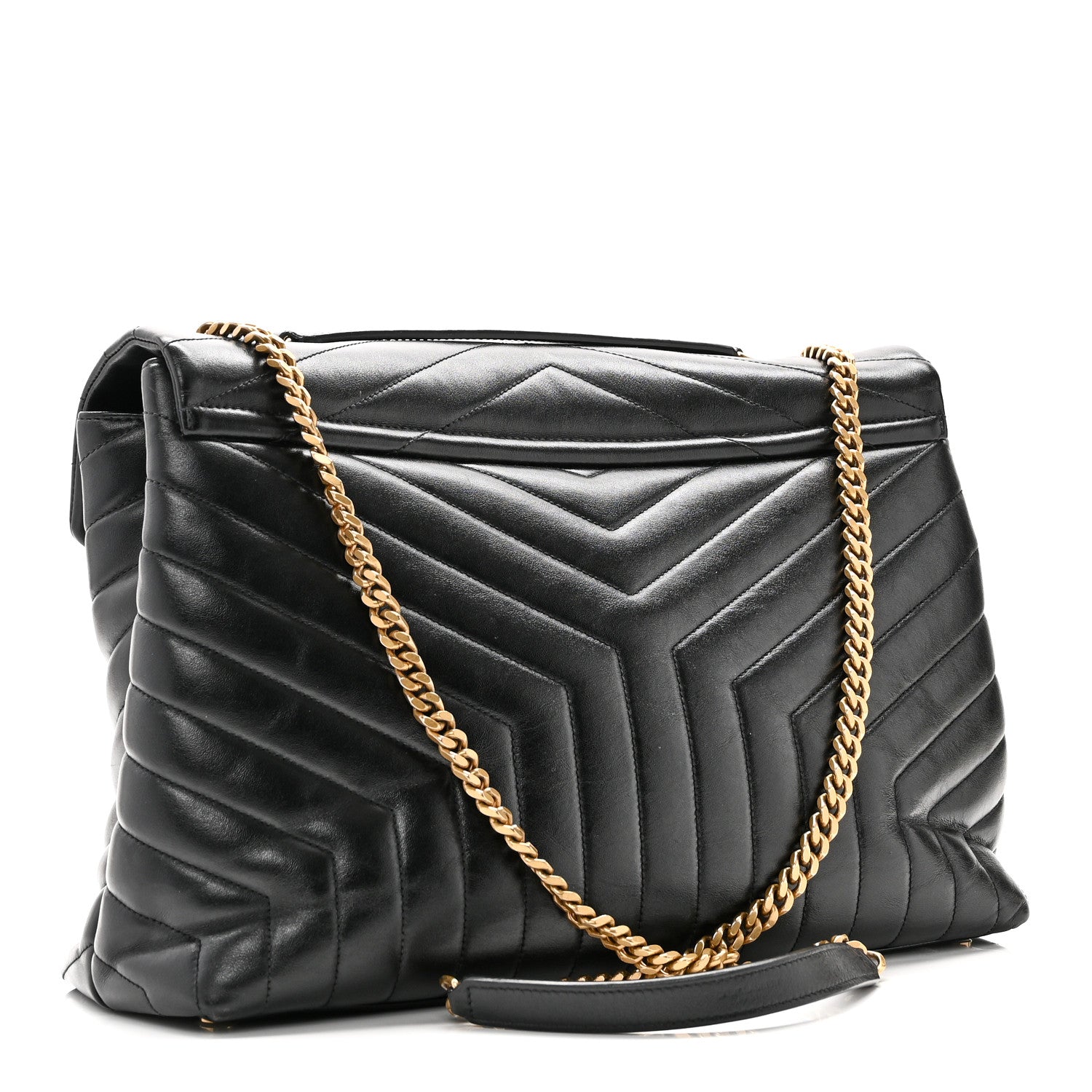 Saint Laurent Calfskin Y Quilted Monogram Large Loulou Chain Satchel Black 3 of 10