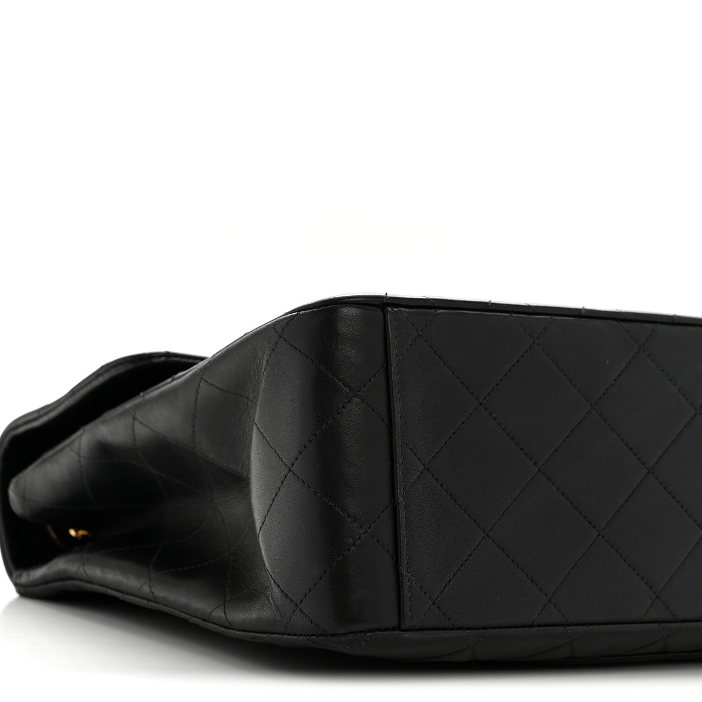 Lambskin Quilted XL Jumbo Single Flap Black