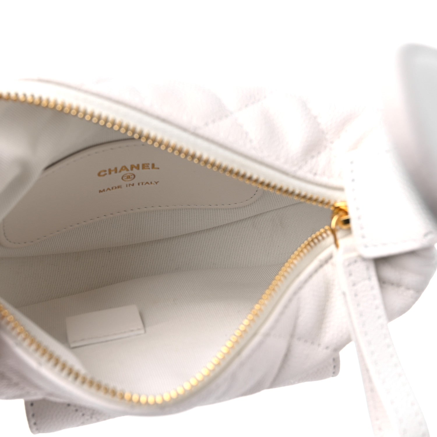 Chanel Caviar Quilted Polly Pocket Pouch Hobo White 5 of 9