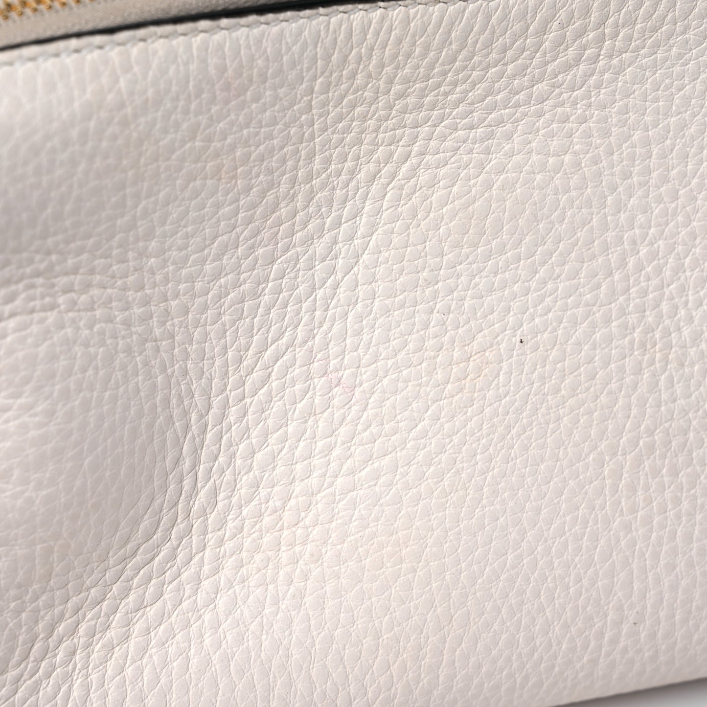 Vitello Daino Cosmetic Pouch White