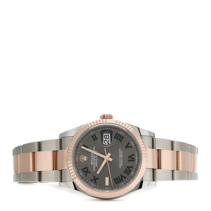 Rolex Stainless Steel 18K Everose Gold 36mm Oyster Perpetual Wimbledon Datejust Watch Slate 126231 2 of 5