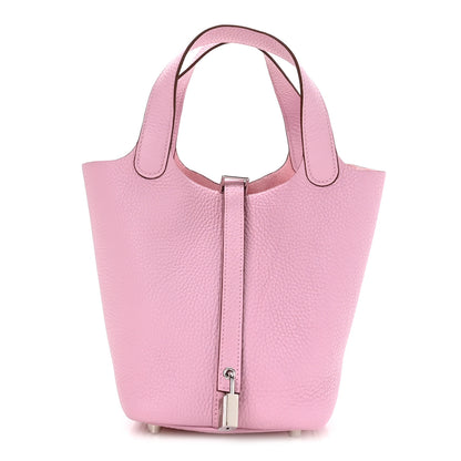 Hermes Taurillon Clemence Picotin Lock 18 PM Rose Sakura 1 of 13