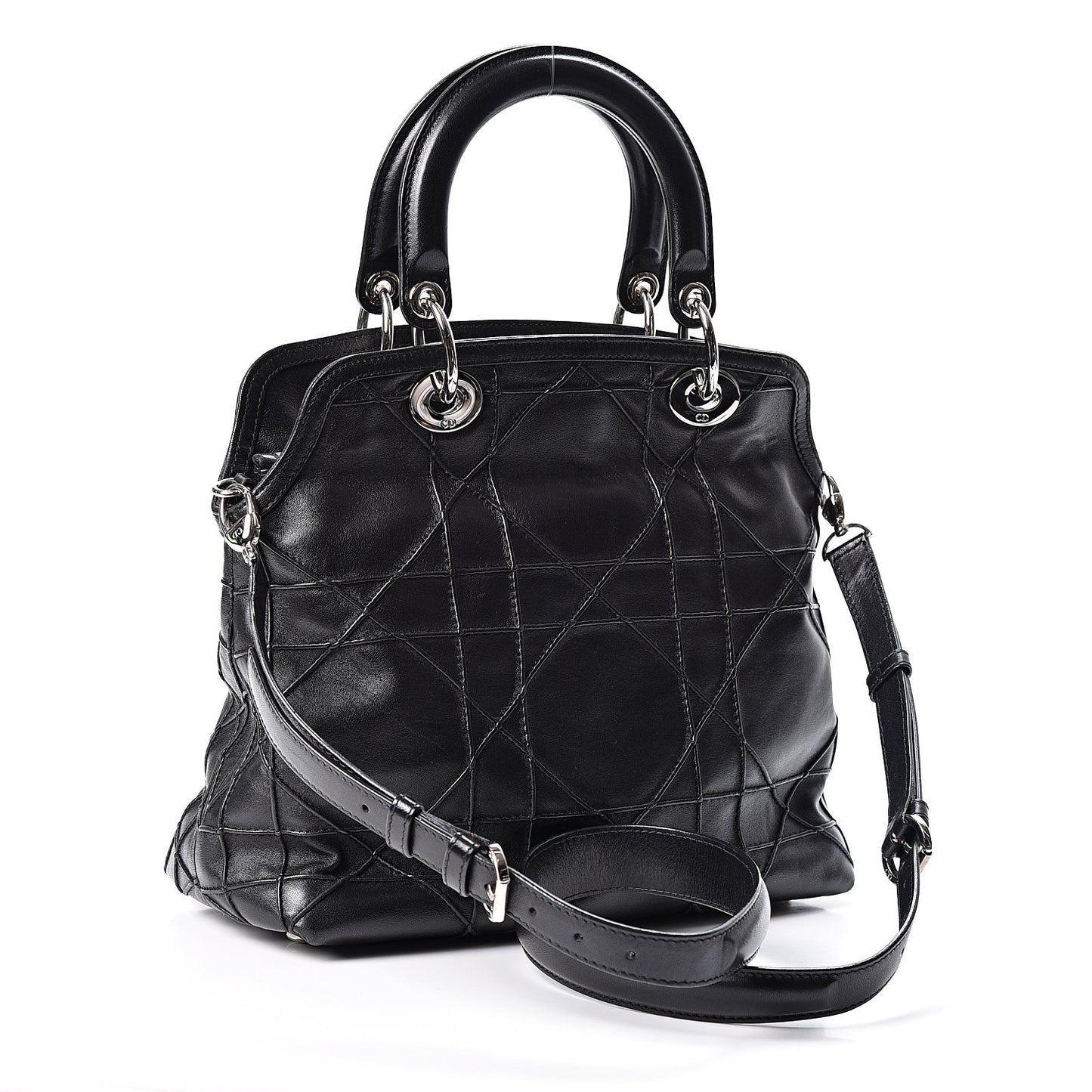 Lambskin Cannage Medium Granville Tote Black