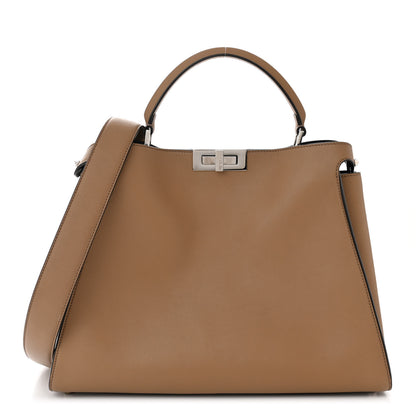 Fendi Vitello Tahiti Burro Large Peekaboo Iconic Essentially Satchel Sand Blueberry 1 of 12
