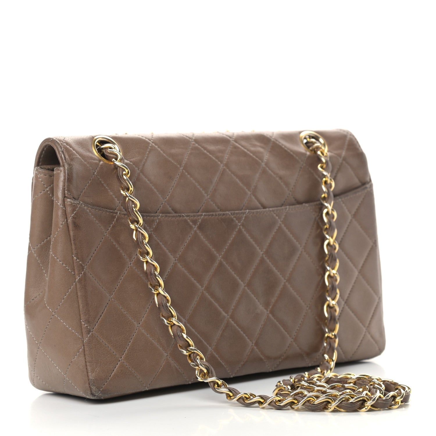Chanel Lambskin Quilted Small Single Flap Dark Beige 3 of 19