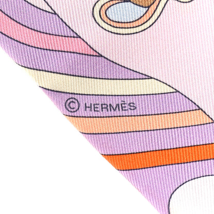 Hermes Silk Carres Volants Twilly Lilas Rose Pale Orange 4 of 5