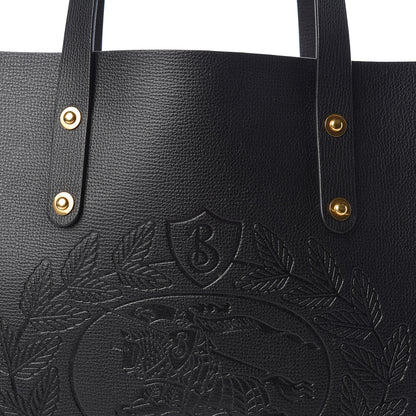 Burberry Calfskin Crest Embossed Small Tote Black 9 of 15