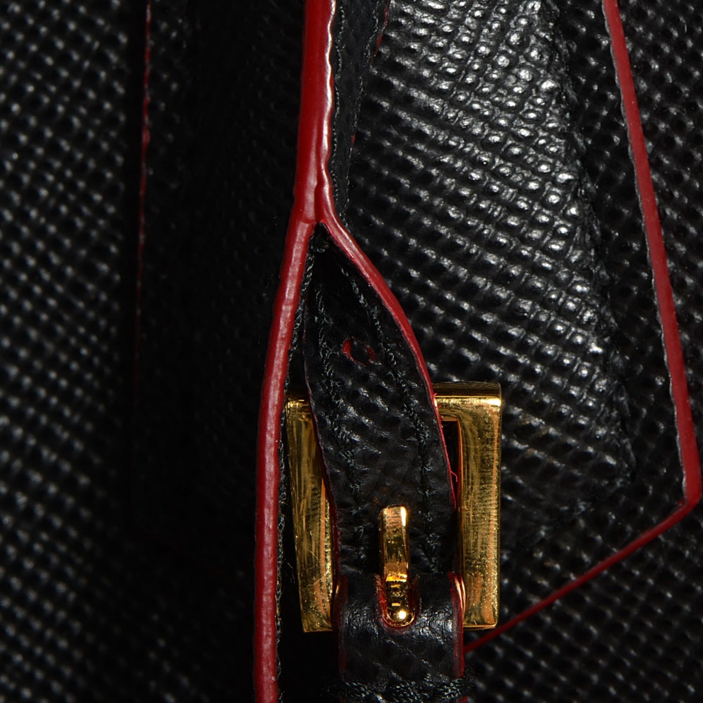 Saffiano Cuir Small Double Bag Nero Black