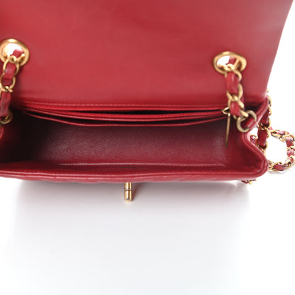 Chanel Lambskin Chevron Quilted Mini Rectangular Flap Red 5 of 20