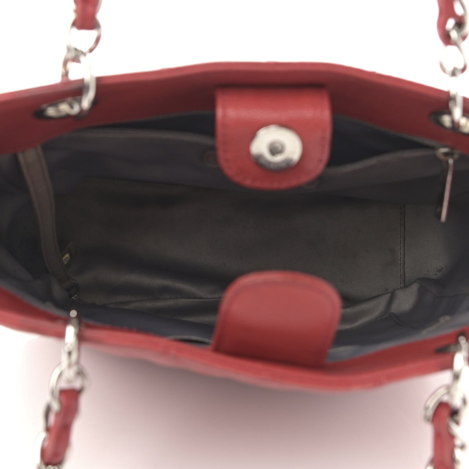 Chanel Caviar Quilted Petit Shopping Tote PST Red 5 of 13
