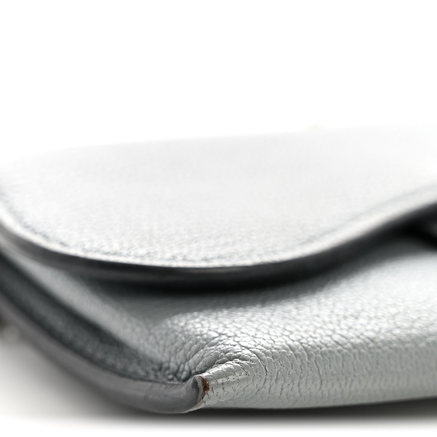 Christian Dior Goatskin Nano Saddle Chain Pouch Blue 1879405