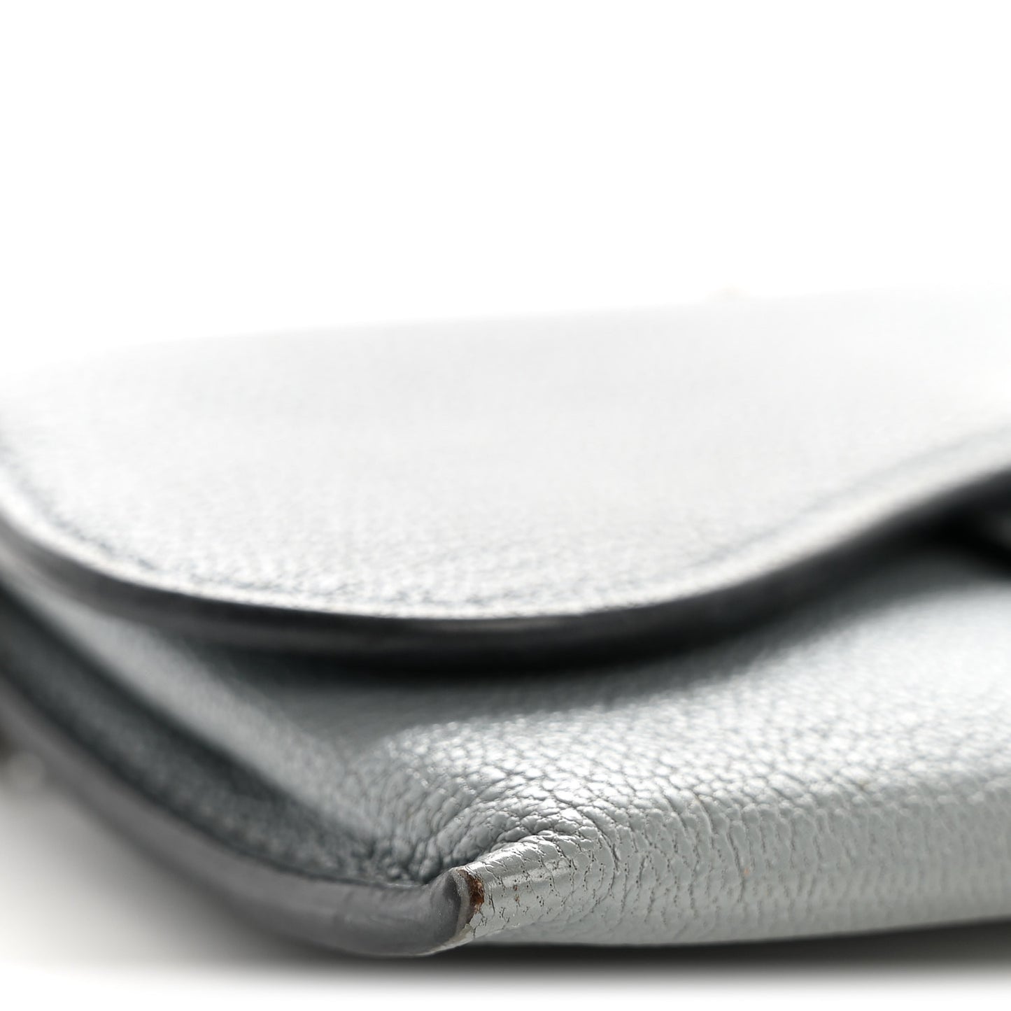 Goatskin Nano Saddle Chain Pouch Blue