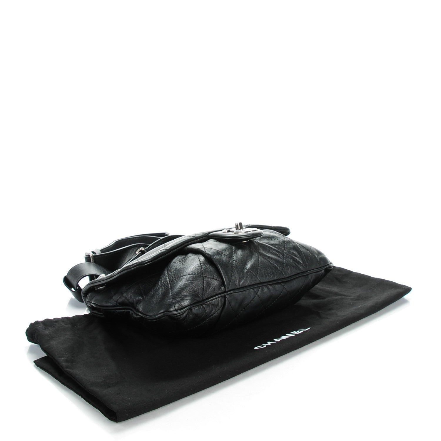 Chanel Calfskin Coco Pleats Messenger Flap Black 4 of 8