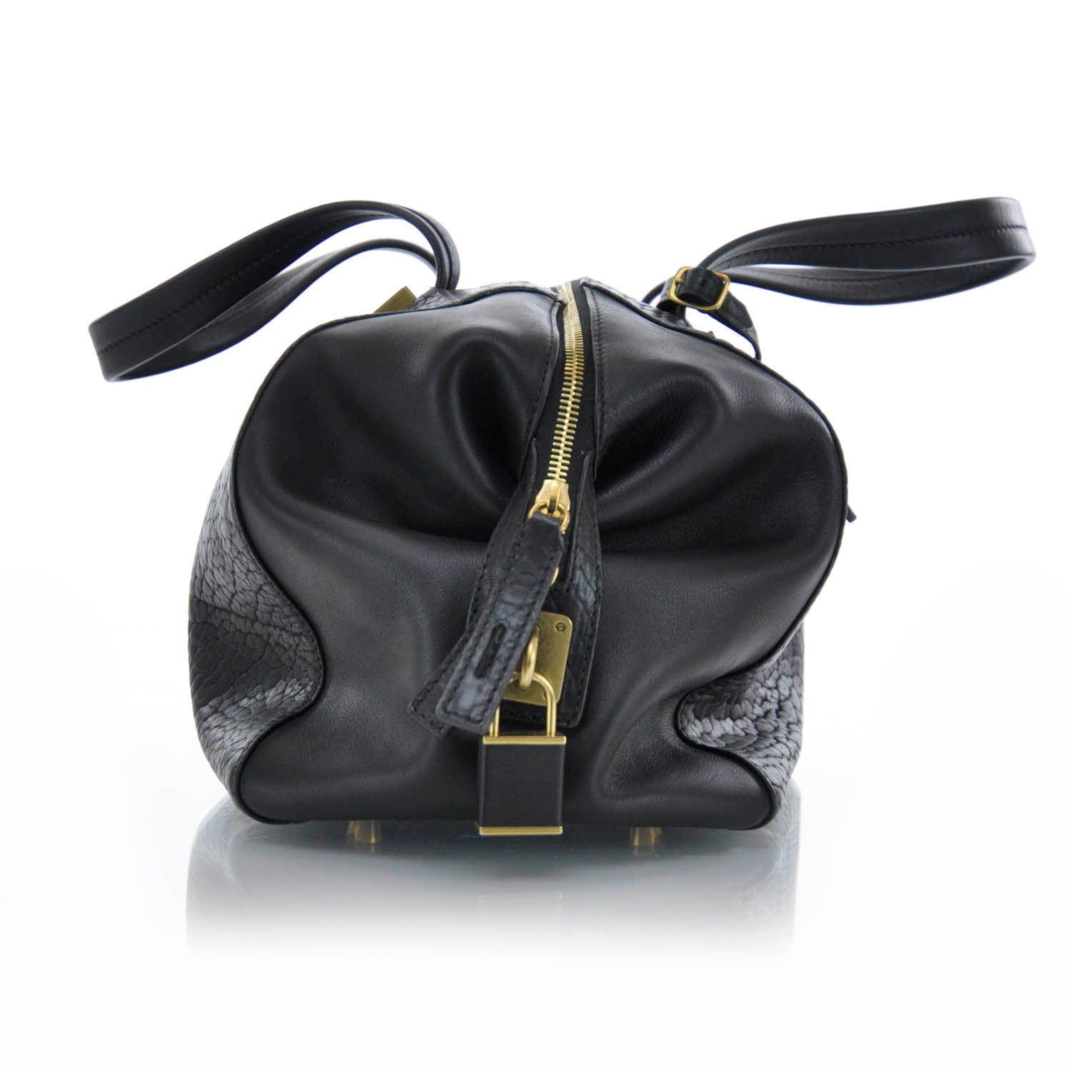 Celine Bullhide Leather Boston Black 4 of 8