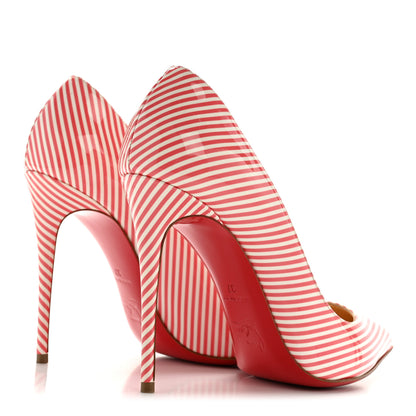Christian Louboutin Patent Pigalle Follies Stripes 100 Pumps 37 Smoothie White 5 of 9