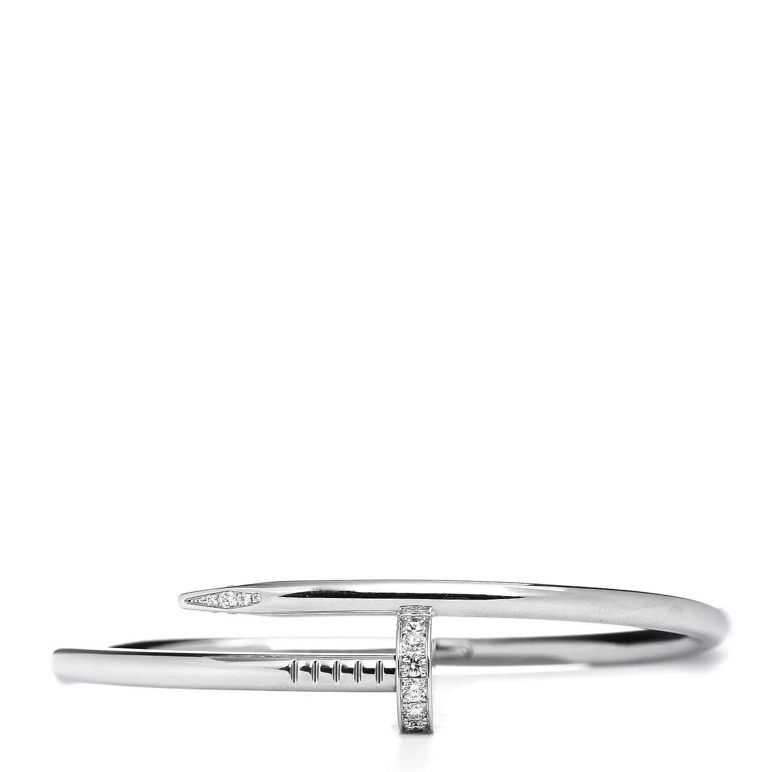 Cartier 18K White Gold Diamond Juste Un Clou Bracelet 17 1 of 6