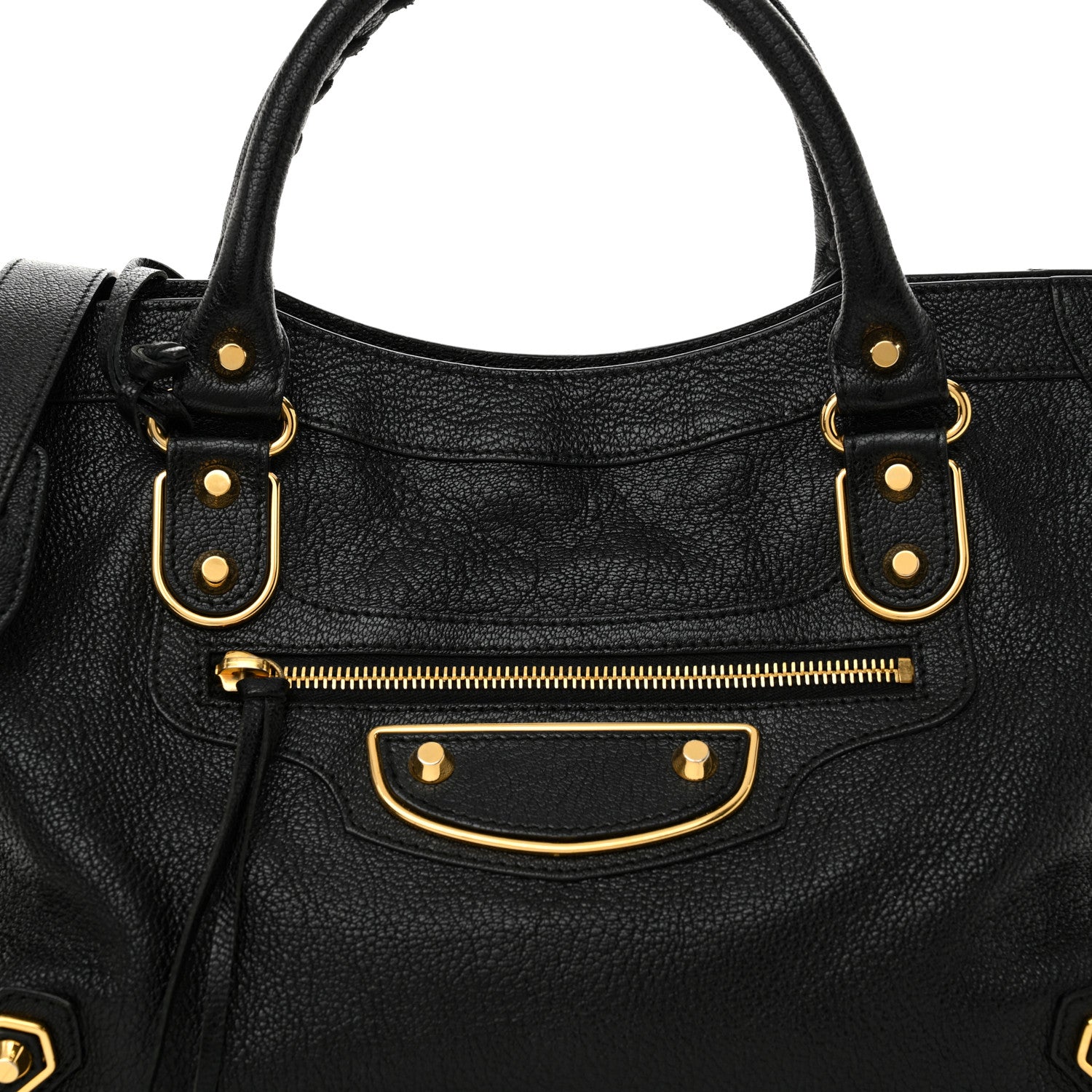 Balenciaga Chevre Gold Metallic Edge Hardware City Black 9 of 14