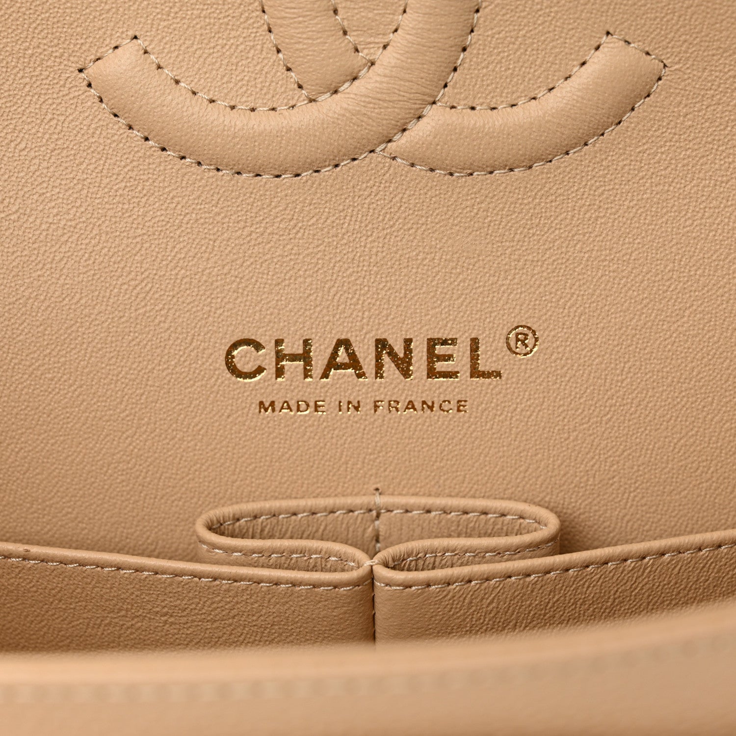 Chanel Caviar Quilted Medium Double Flap Beige 6 of 12