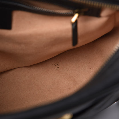 Gucci Calfskin Matelasse Medium GG Marmont Chain Shoulder Bag Black 10 of 14
