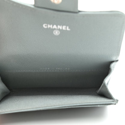 Chanel Caviar Quilted Flap Card Holder Wallet Light Blue 5 of 9