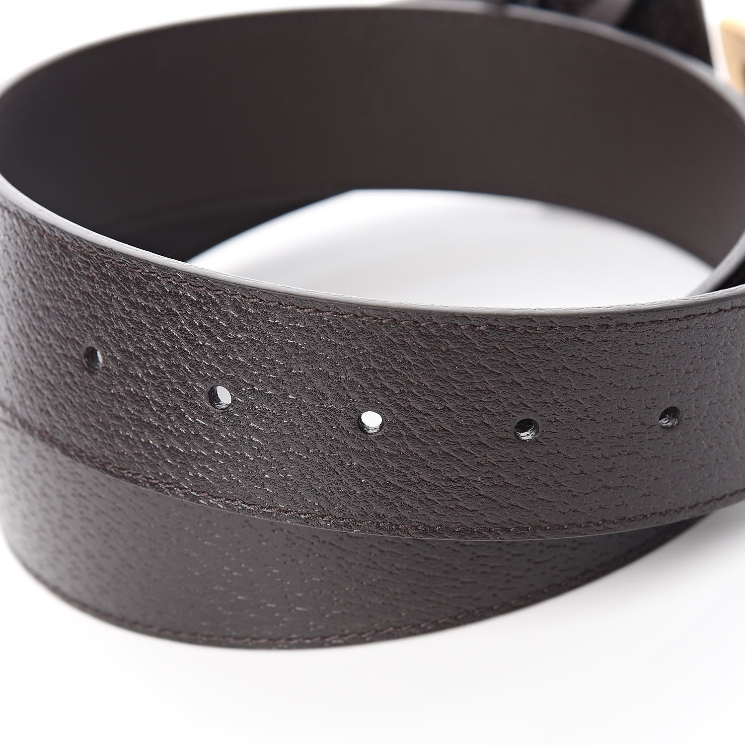 Gucci Textured Dollar Calfskin Double G 40mm Belt 85 34 Dark Cocoa 4 of 6