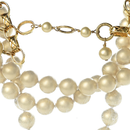 Chanel Pearl Layered Choker Necklace Gold 4 of 5