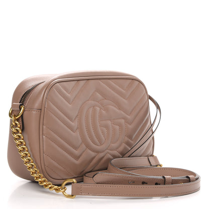 Gucci Calfskin Matelasse Small GG Marmont Chain Shoulder Bag Porcelain Rose 3 of 12