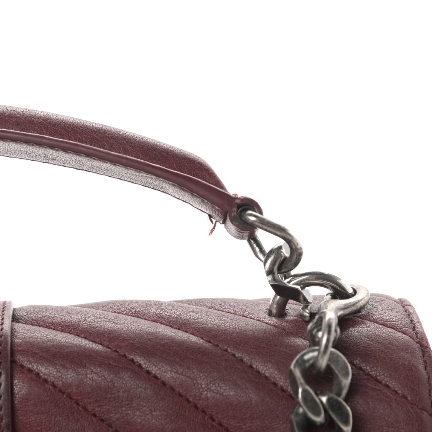 Sheepskin Matelasse Chevron Monogram Medium College Bag Rouge Legion