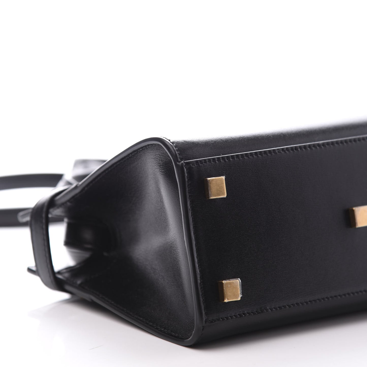 Smooth Calfskin Manhattan Nano Shopper Tote Black
