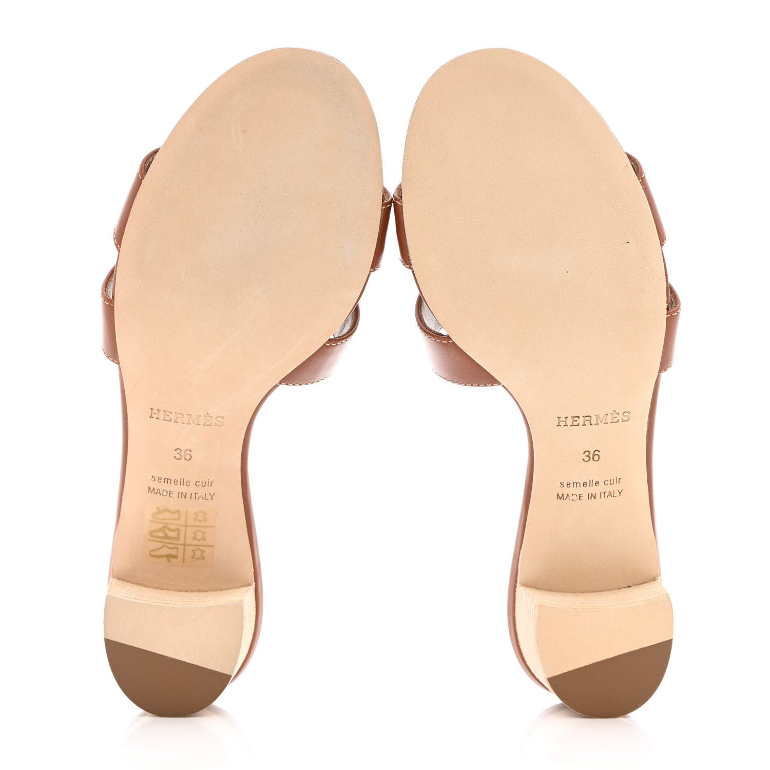 Hermes Calfskin Oasis Sandals 36 Gold 5 of 9
