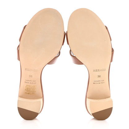Hermes Calfskin Oasis Sandals 36 Gold 5 of 9