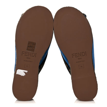 Fendi Satin FF Twist Espadrille Platform Sandals 36 Antigua Tobacco Black 5 of 7