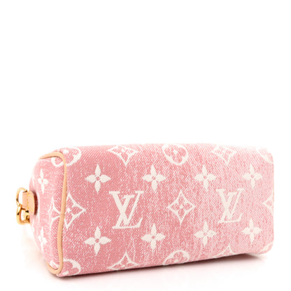 Louis Vuitton Monogram Jacquard Denim Nano Speedy Bandouliere Pink 4 of 9