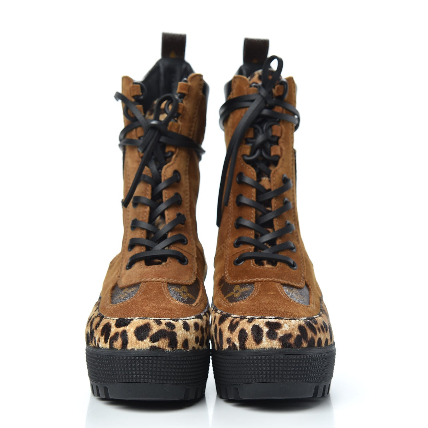 Louis Vuitton Suede Calfskin Monogram Laureate Platform Desert Boots 36 Cognac 2 of 9