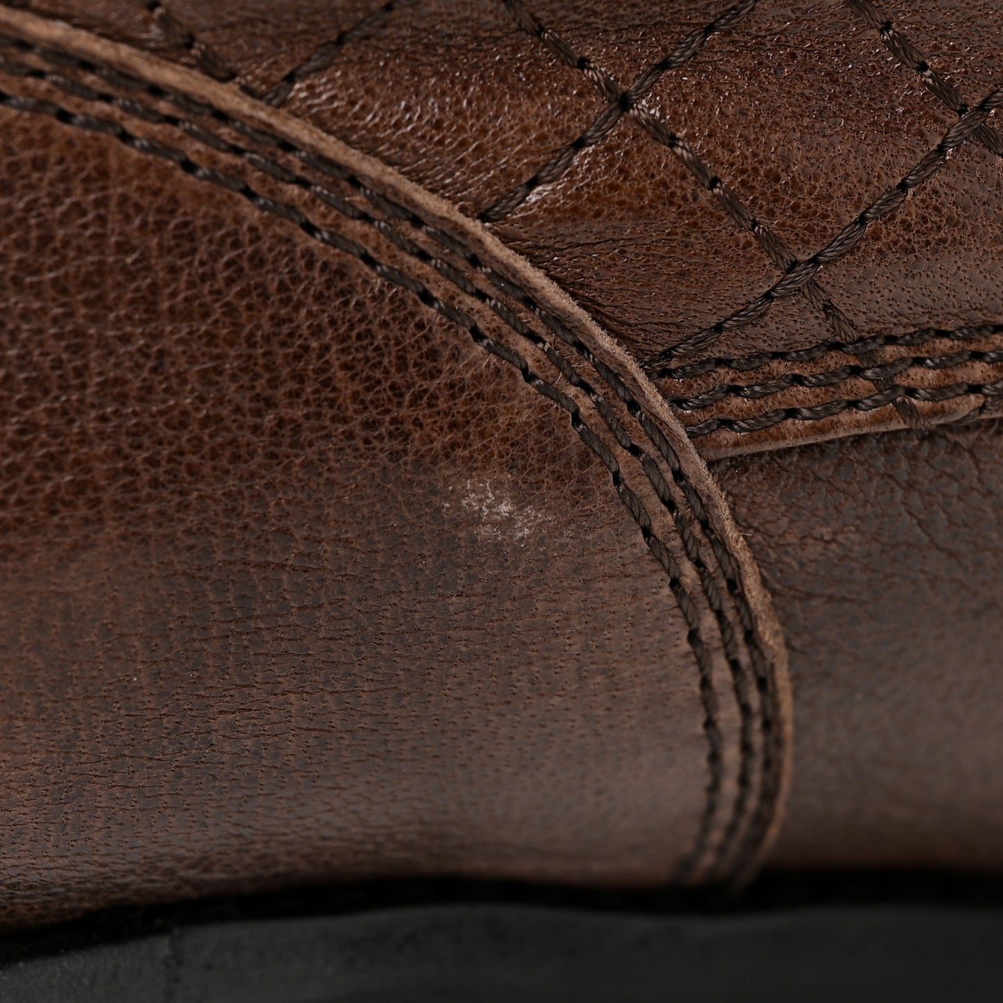 Sheepskin Quilted CC Tall Lace Up Combat Boots 41 Dark Brown