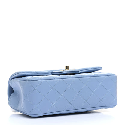 Chanel Lambskin Quilted Mini Rectangular Flap Light Blue 3 of 10