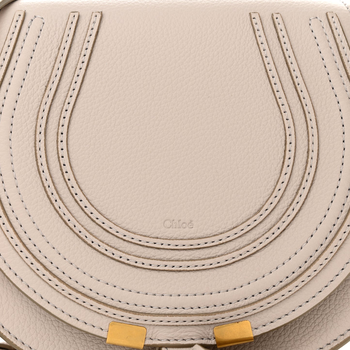 Grained Calfskin Small Marcie Saddle Bag Cement Pink