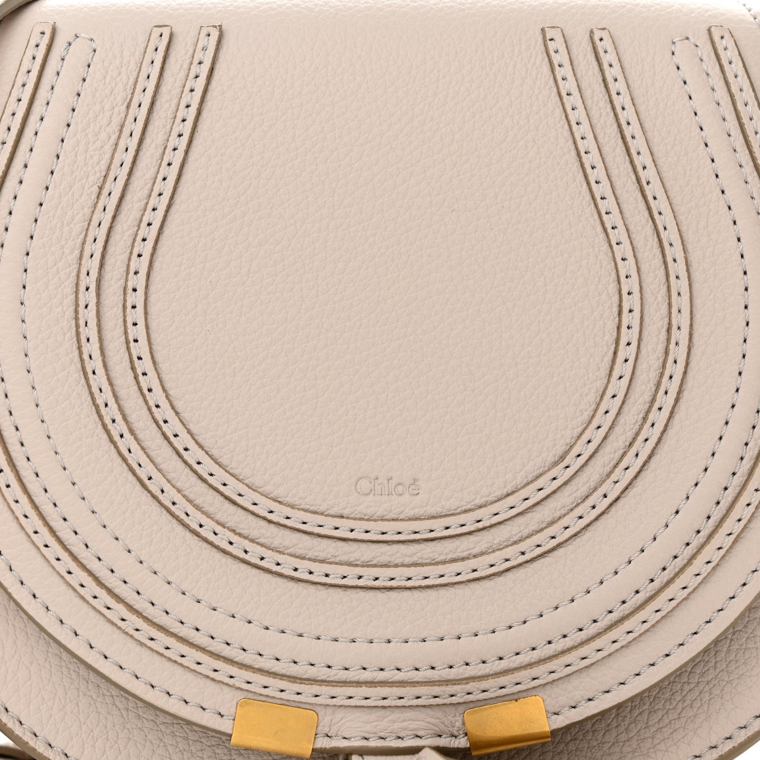 Chloe Grained Calfskin Small Marcie Saddle Bag Cement Pink 8 of 10