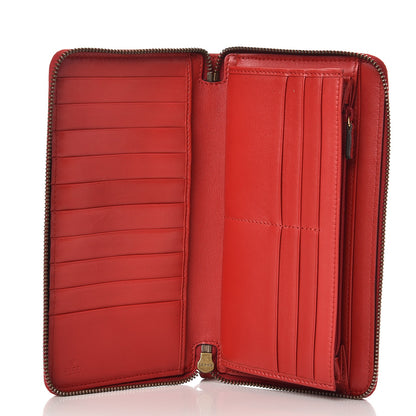 Gucci Calfskin Matelasse GG Marmont Zip Around Organizer Wallet Hibiscus Red 5 of 9