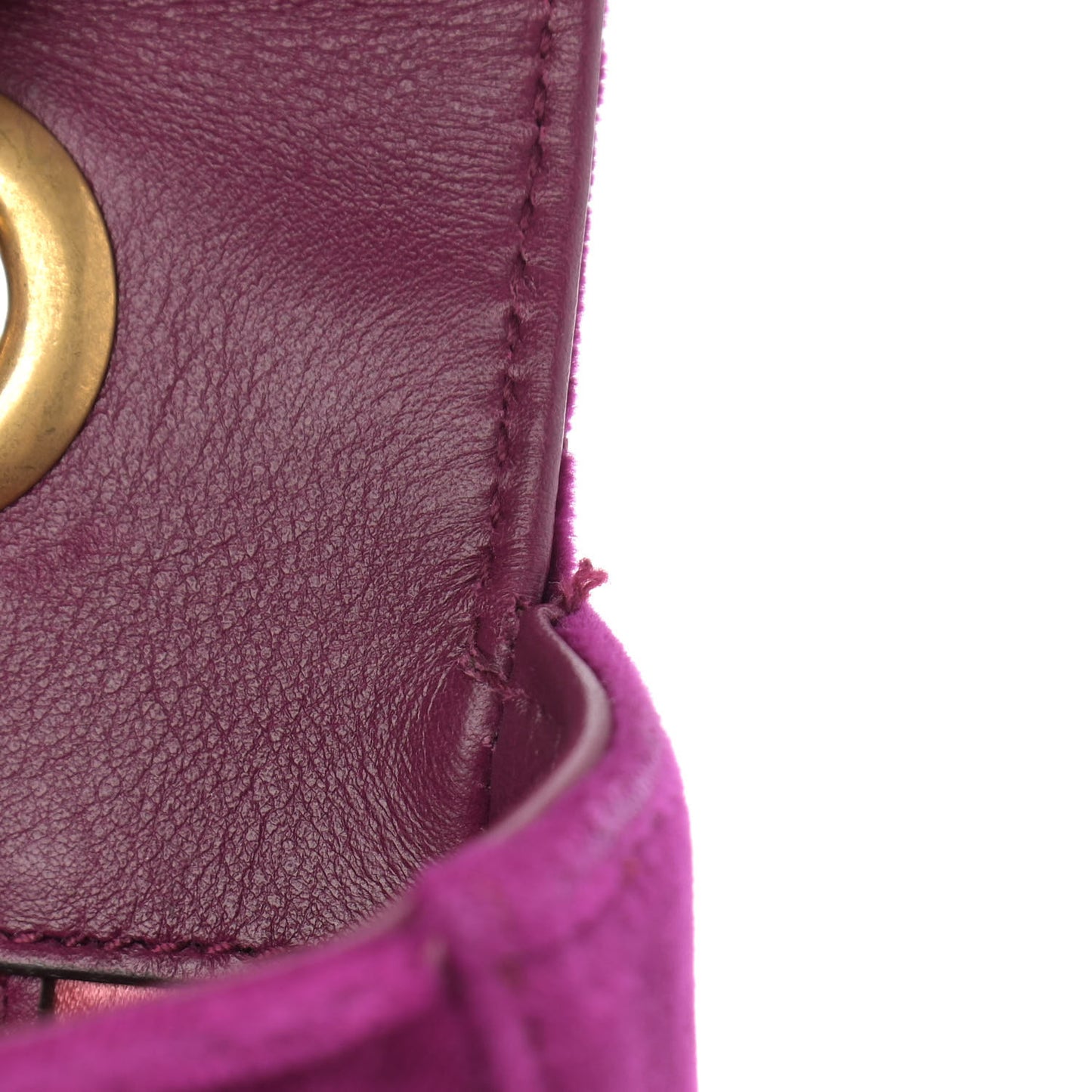 Velvet Matelasse Small GG Marmont Shoulder Bag Fuchsia Violet Cyclamen