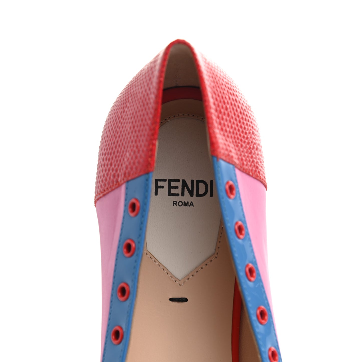 Patent Vitello Studded Monster Bug Flats 38 Rose Multicolor