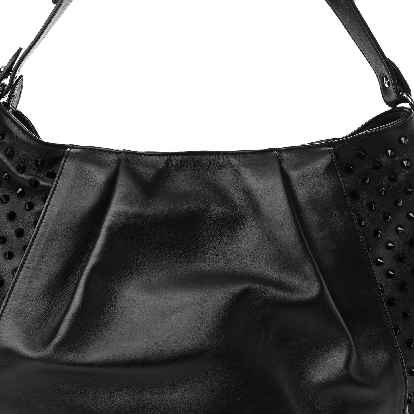 Calfskin Justine Spikes Hobo Black