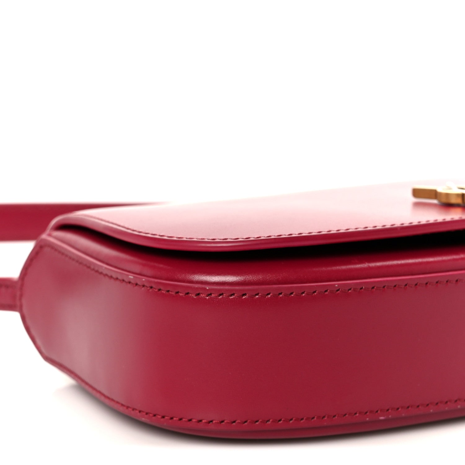 Saint Laurent Box Calfskin Mini Voltaire Shoulder Bag Burgundy 10 of 11
