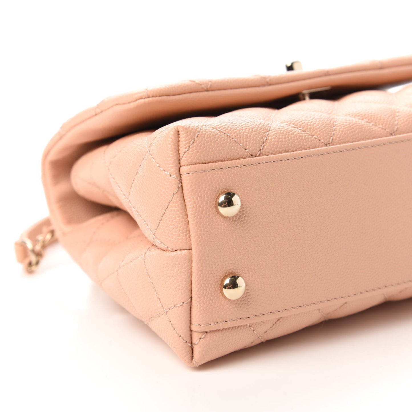 Caviar Quilted Mini Coco Handle Flap Light Pink
