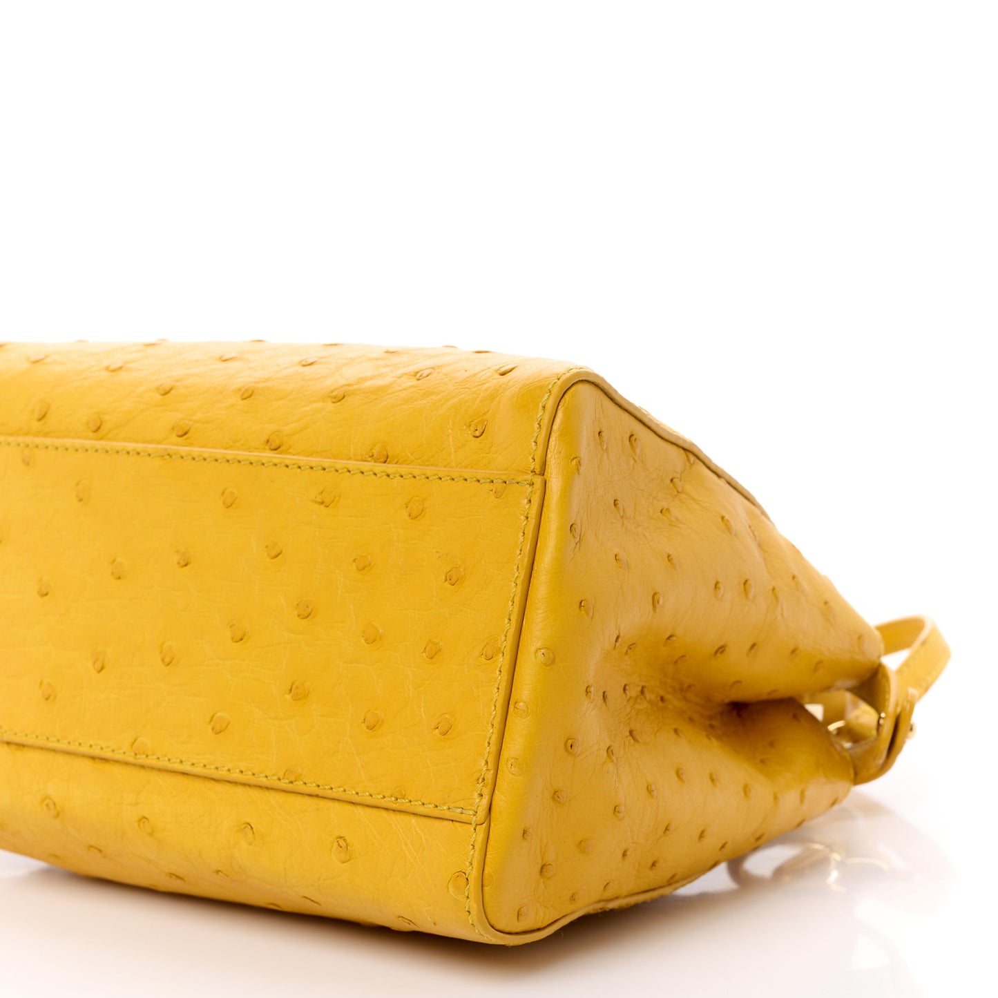 Ostrich Shiny Nappa Mini Peekaboo Iconic Satchel Sunflower