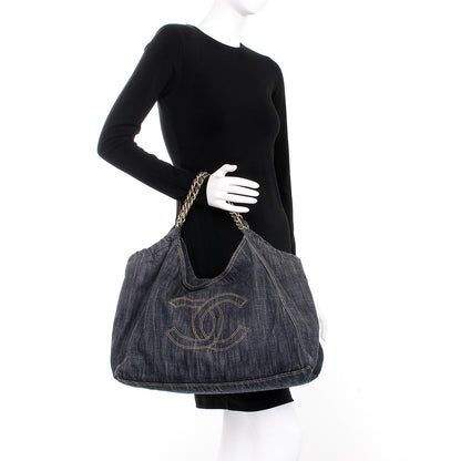 Chanel Denim XL Coco Cabas Tote Blue 2 of 8