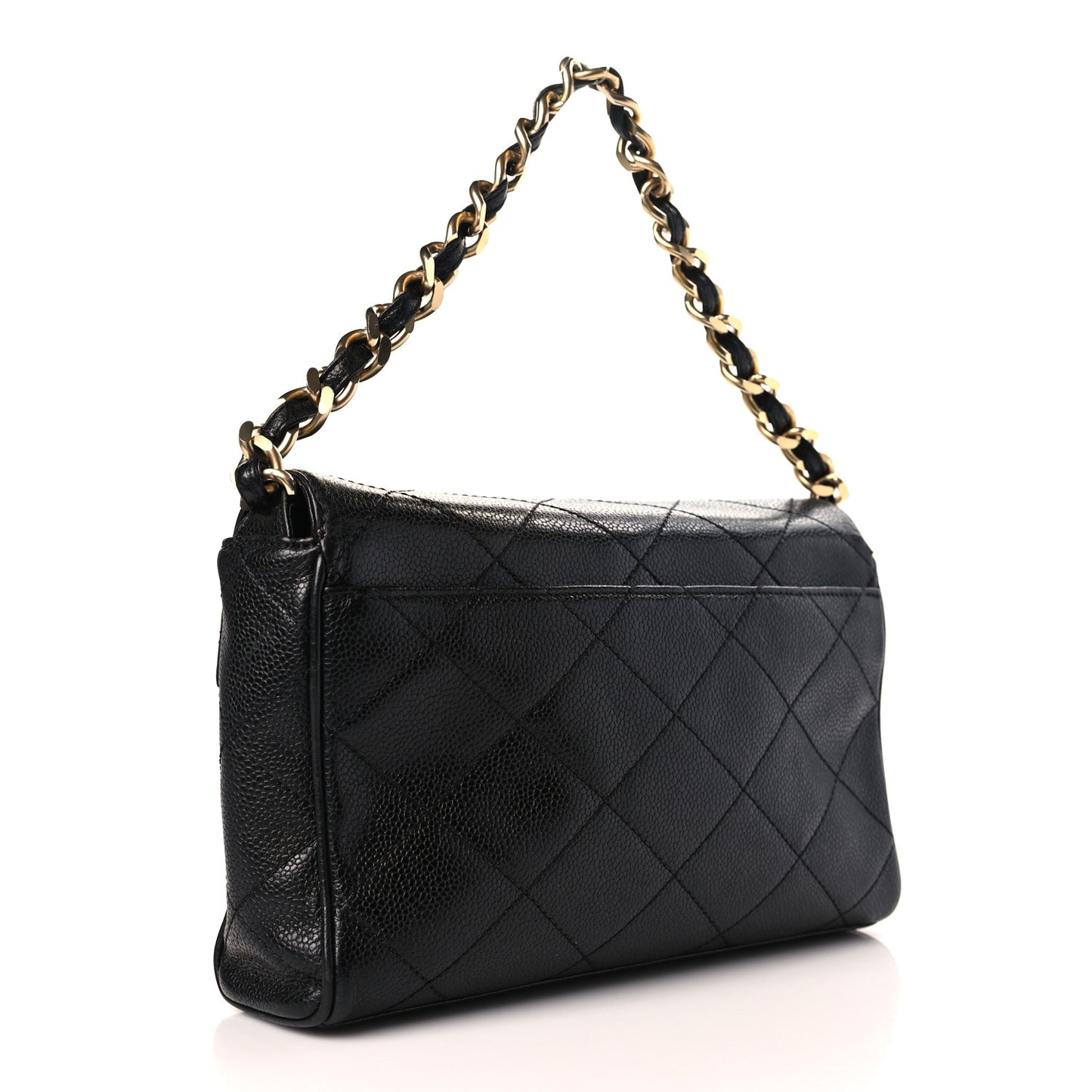 Caviar Quilted Shoulder Bag Black
